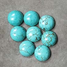 14MM ROUND CABOCHON STABILIZED TURQUOISE(8PCS/BAG)
